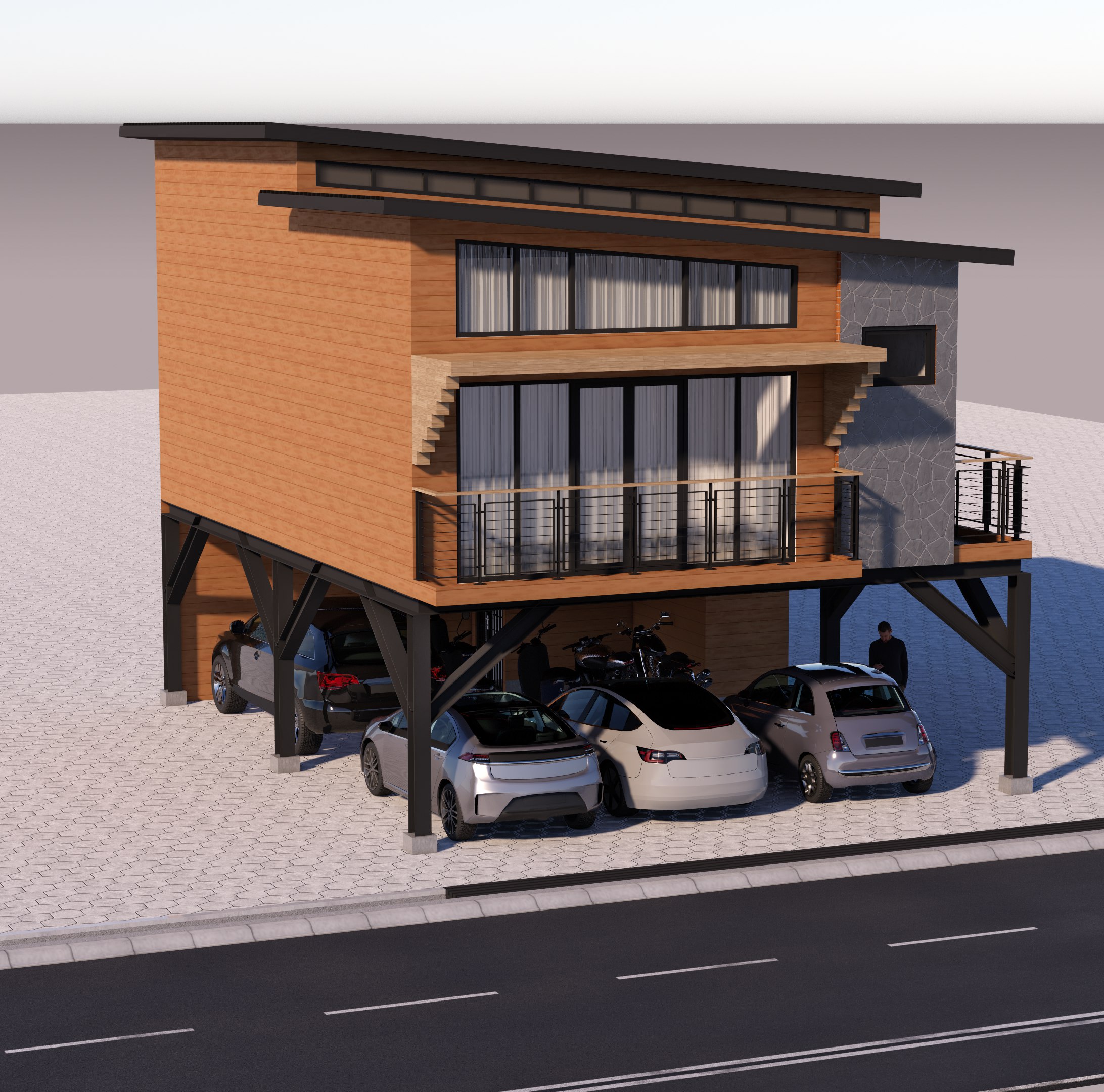 Desain Rumah Kayu Modern Bergaya Panggung Desain Rumah Kayu Modern Bergaya Panggung